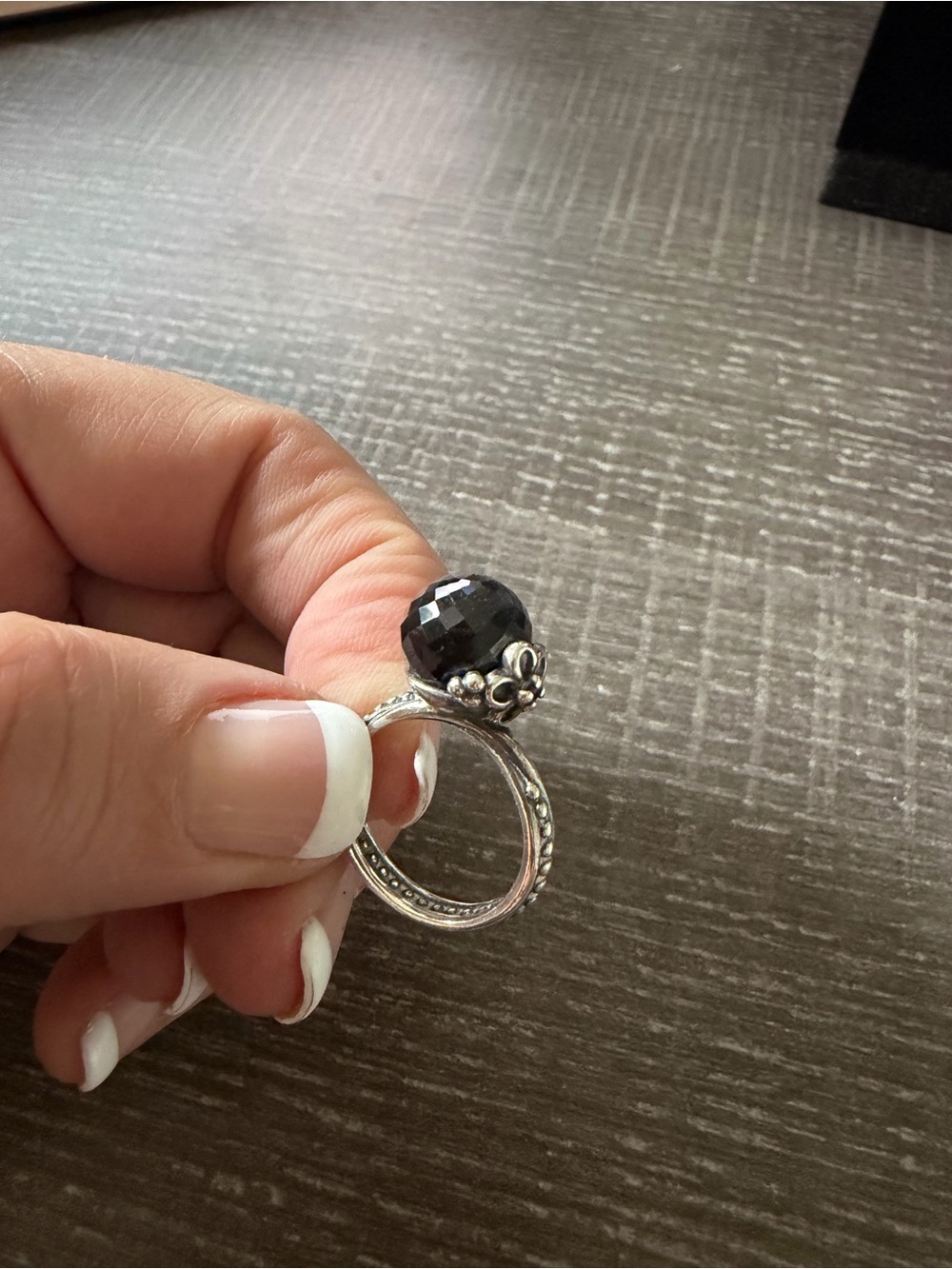 Pandora Retired Black Garden Odyssey Intertwined Foreve Bloom Ring Size 5